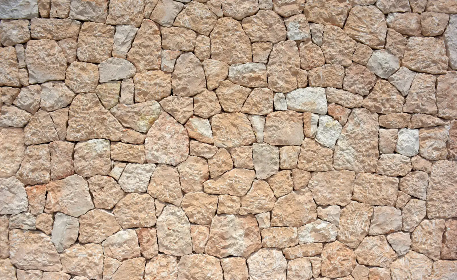 Stacked natural stone veneer on a wall